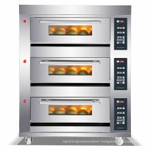 3 decks 3 trays 6 trays 9trays bread oven with timer gas baking deck oven machine with digital panel Boulangerie